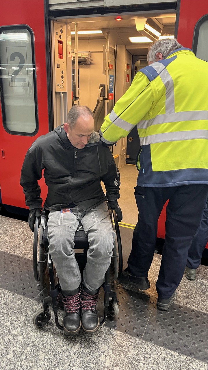 getting aboard the train